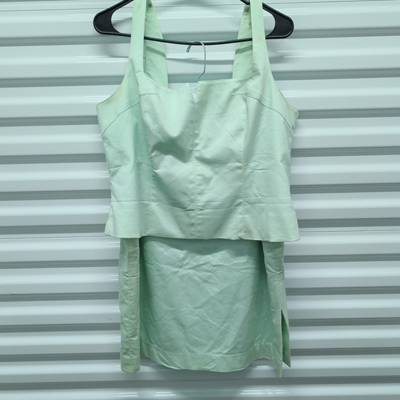 Worth New York Size 16 Women Mint Green 2 Piece Peplum Top & Skirt Set Pastel — photo 2